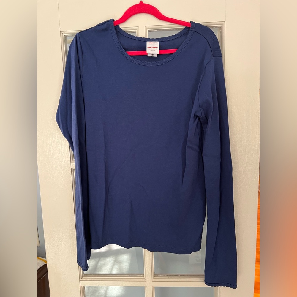 Hanna Andersson Deep Blue Cotton Shirt - size XL 150 14/16